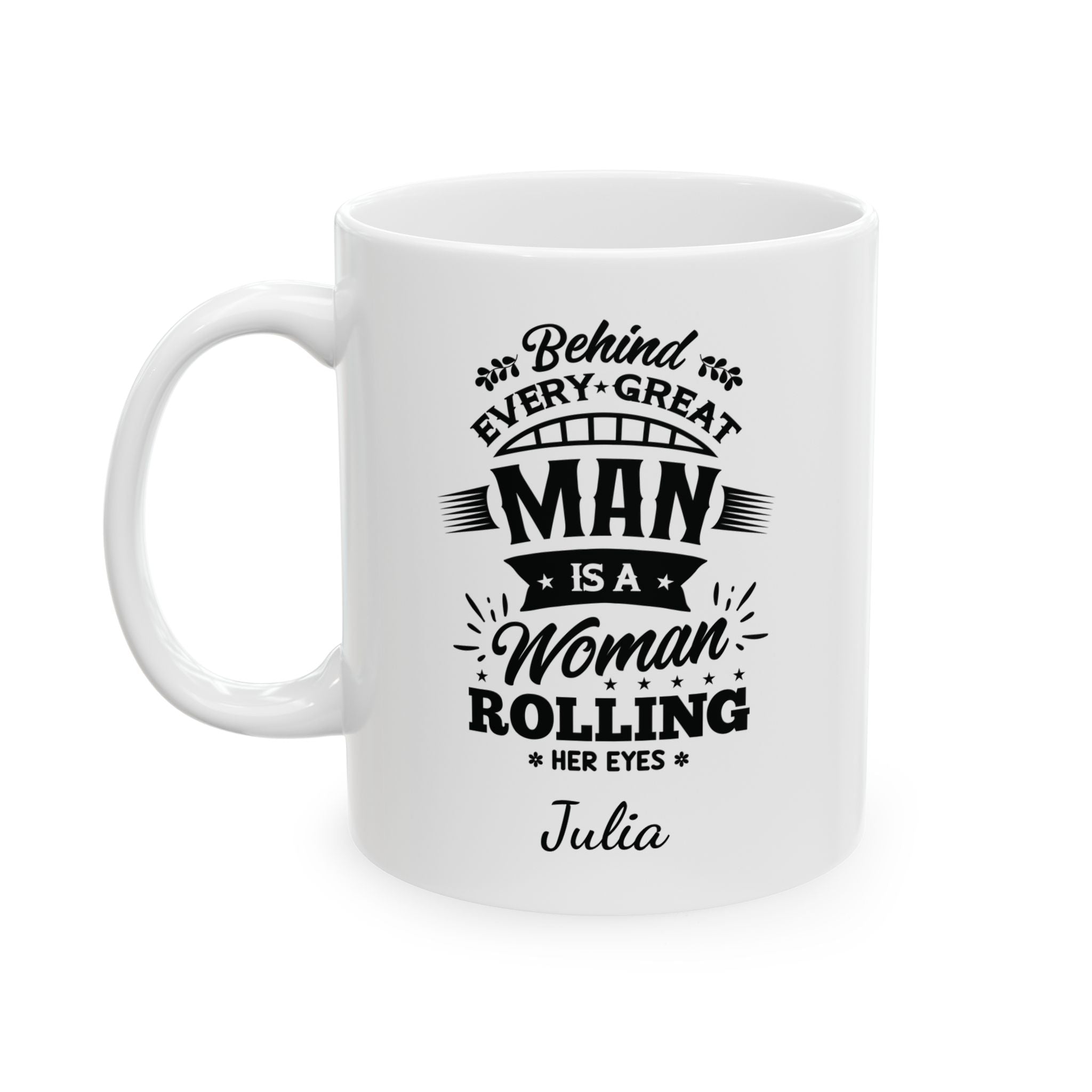 Personalized funny wife quote mug displayed on a desk