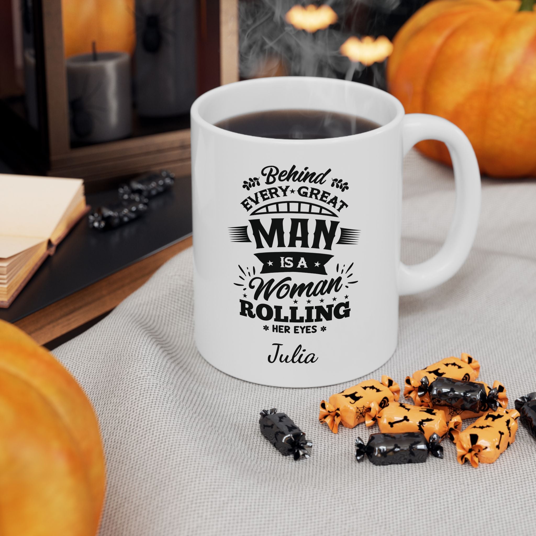 Personalized funny wife quote mug displayed as a gift