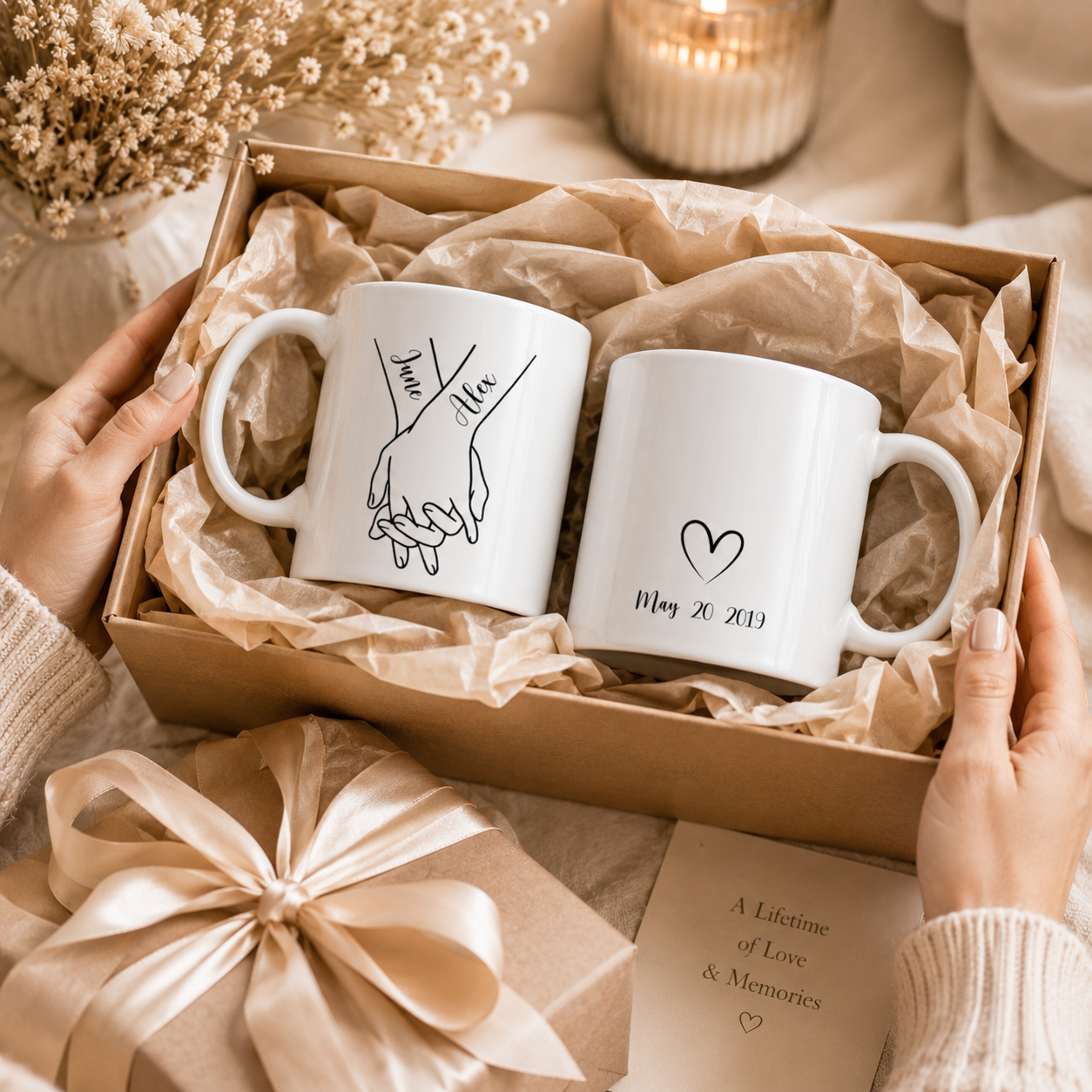 Personalized ceramic mug features — dishwasher and microwave safe