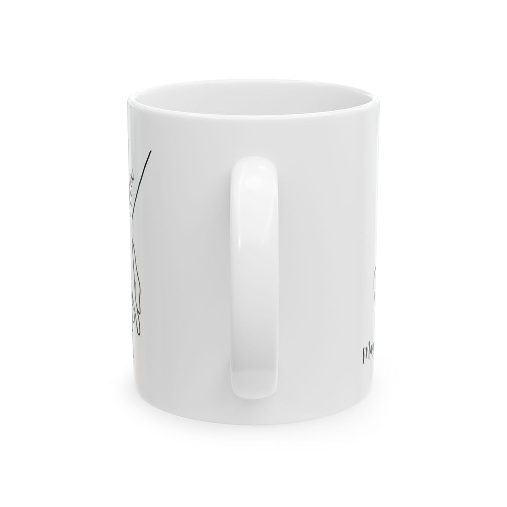 Personalized couple hands mug held in hand