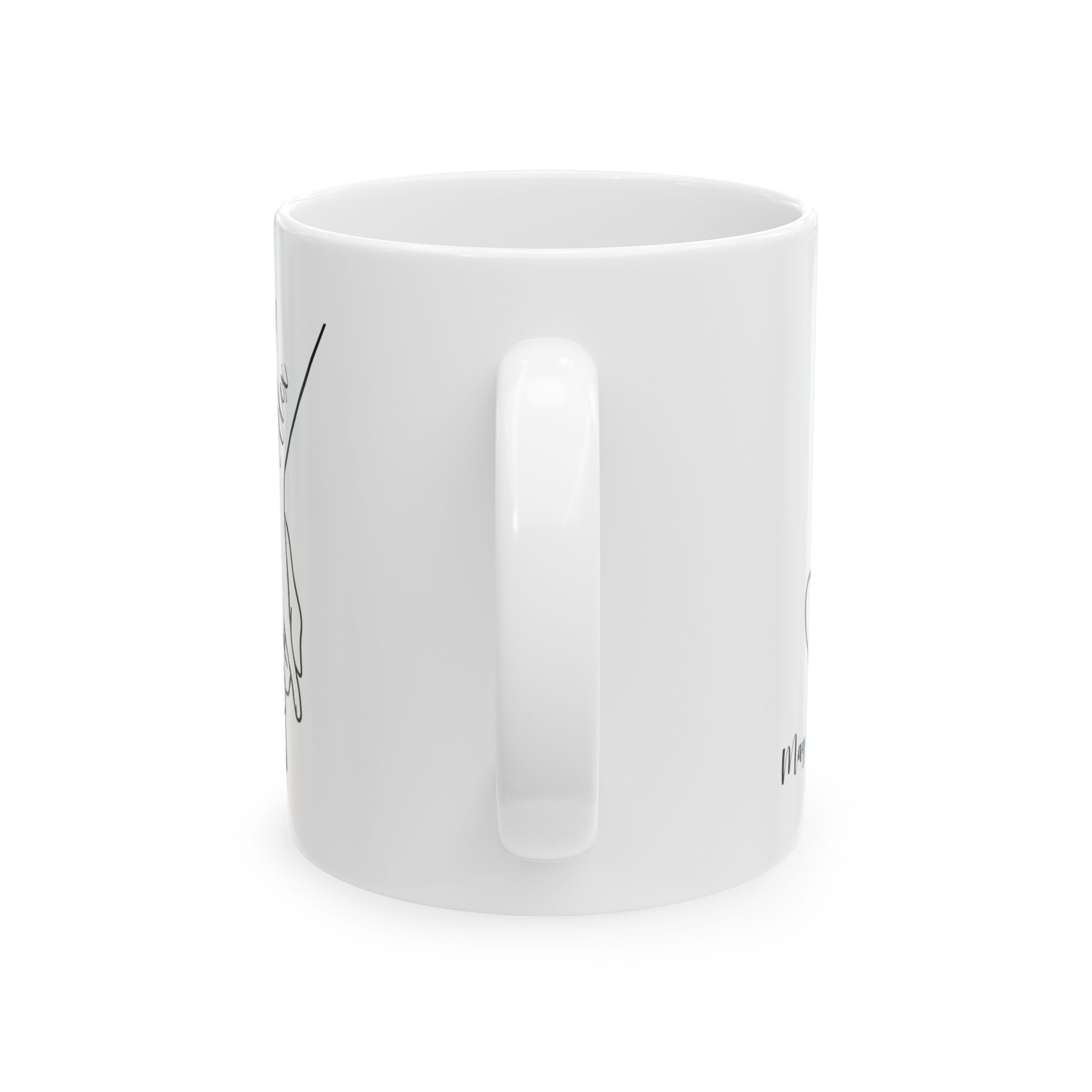 Personalized couple hands mug held in hand