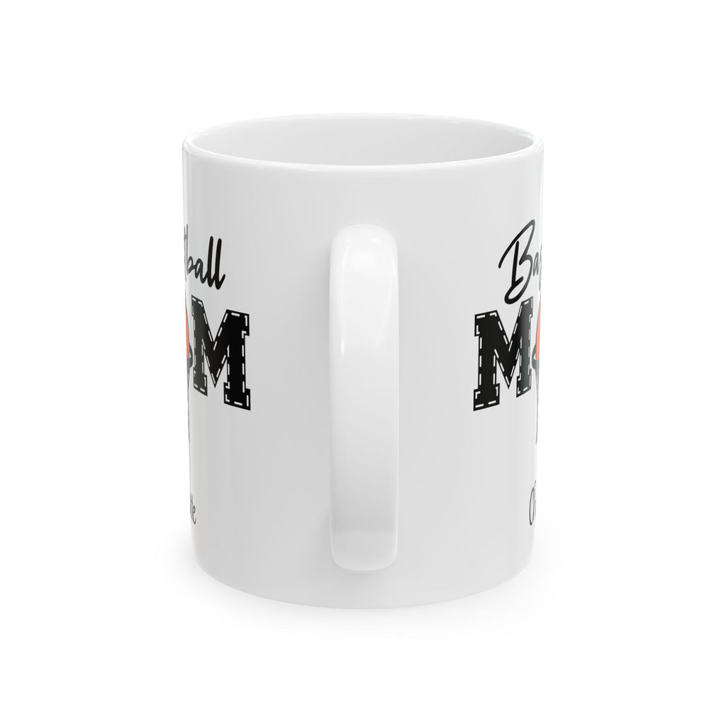 Personalized basketball mug shown on a table as a Mother's Day gift