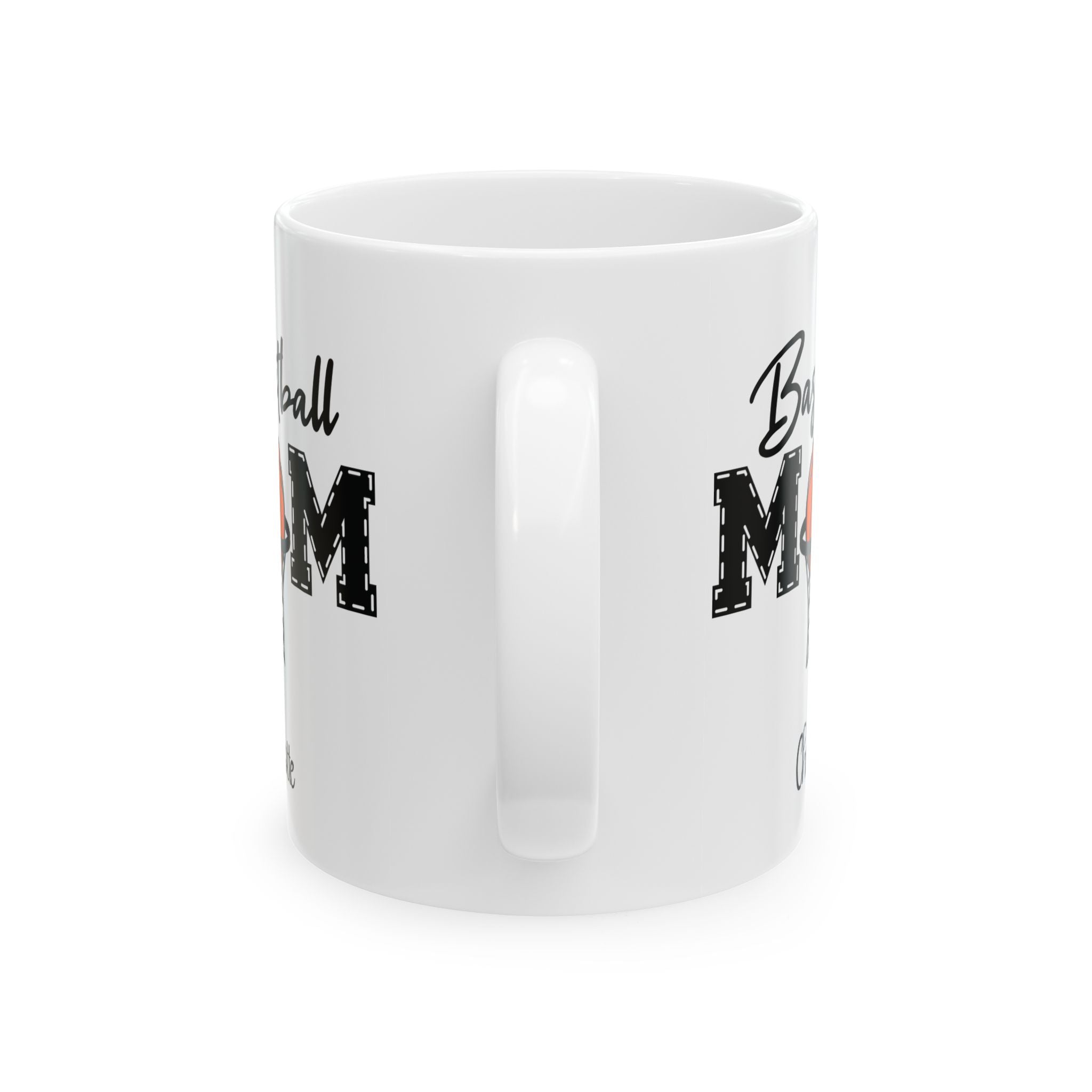 Personalized basketball mug shown on a table as a Mother's Day gift