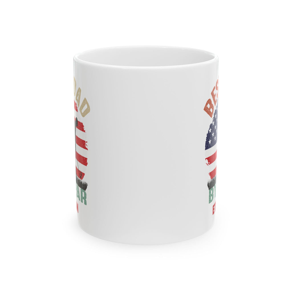 Personalized best dad by par golf mug displayed on a desk