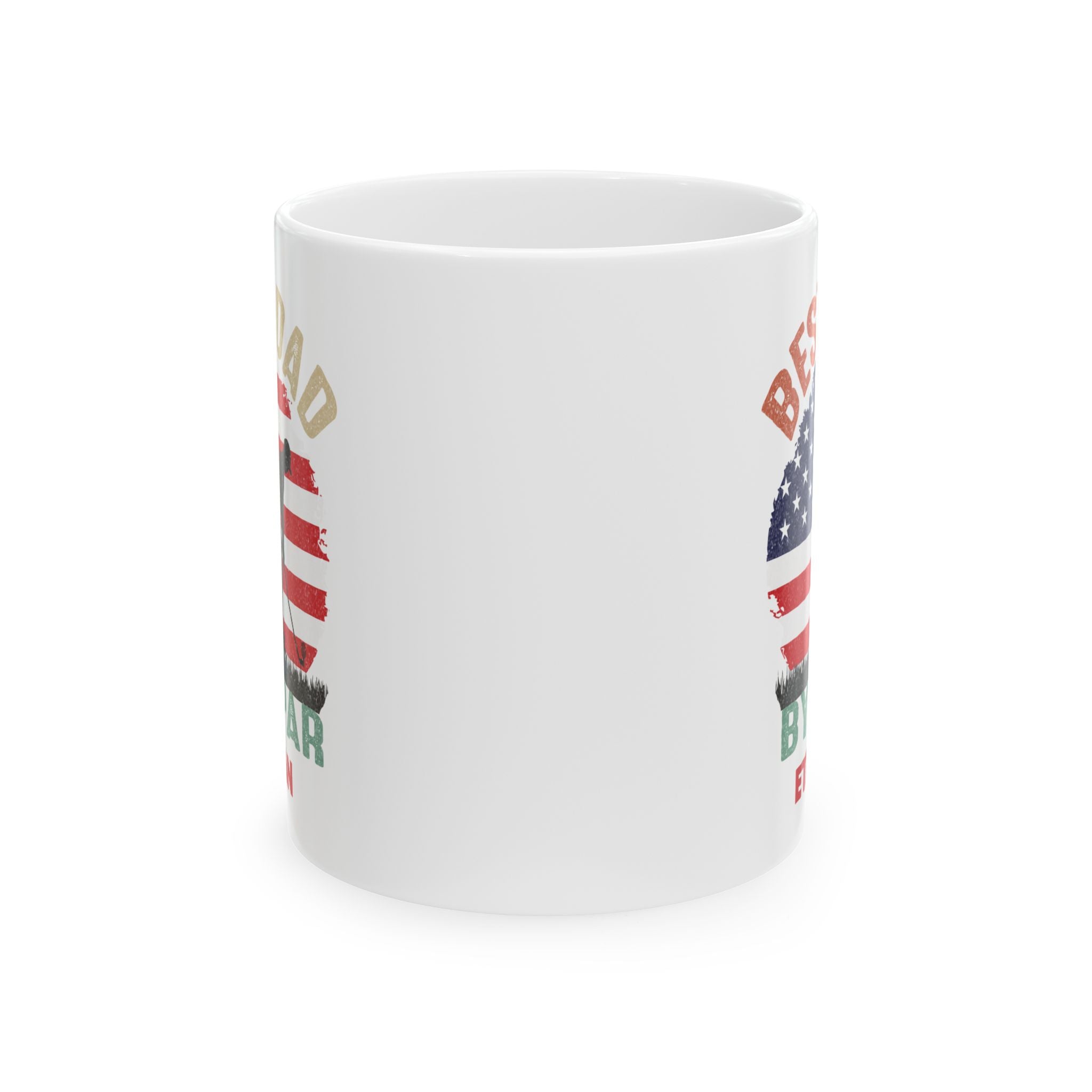 Personalized best dad by par golf mug displayed on a desk