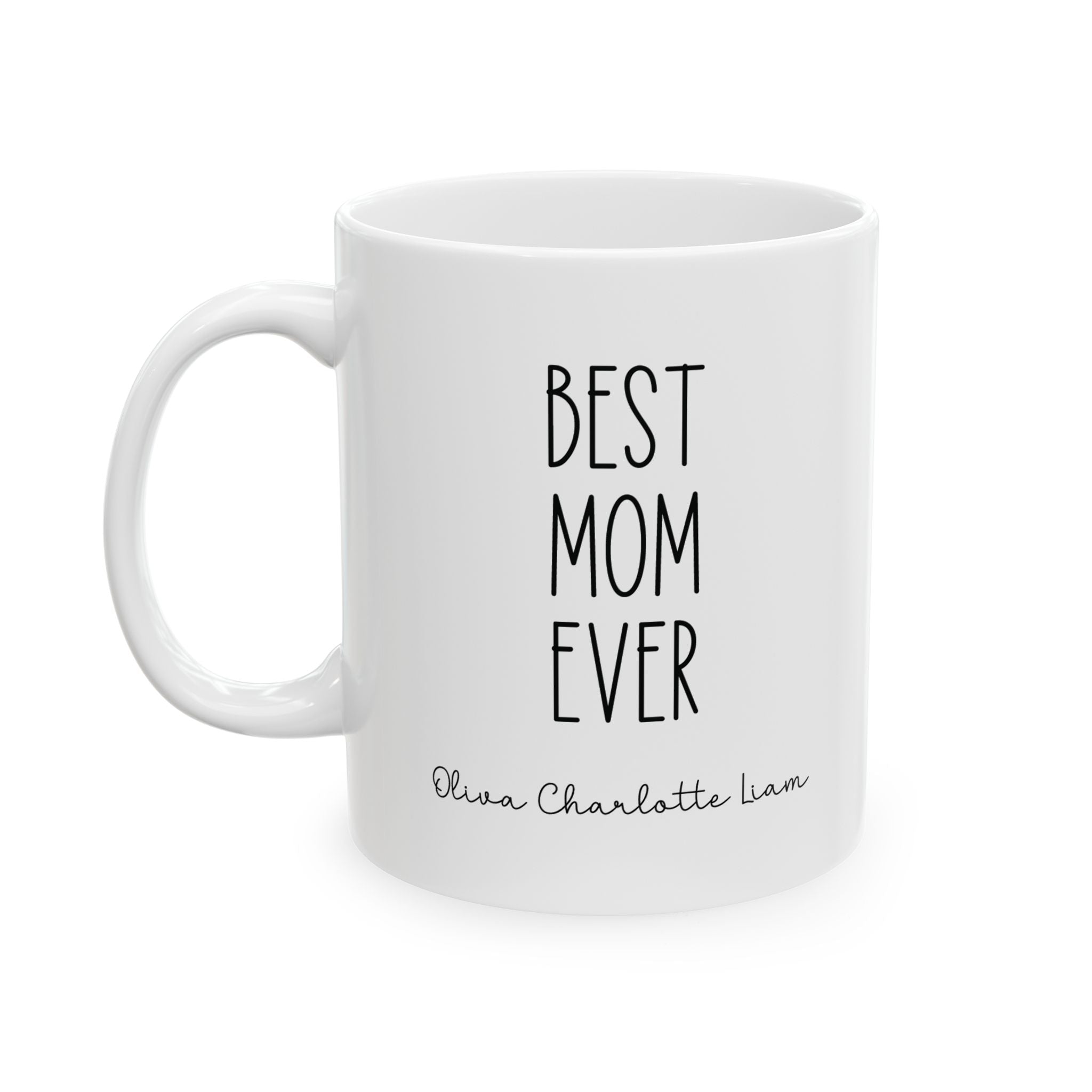 Personalized kids photo collage mug for mom, front view