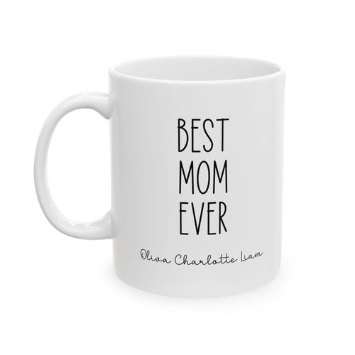 Personalized kids photo collage mug for mom, front view