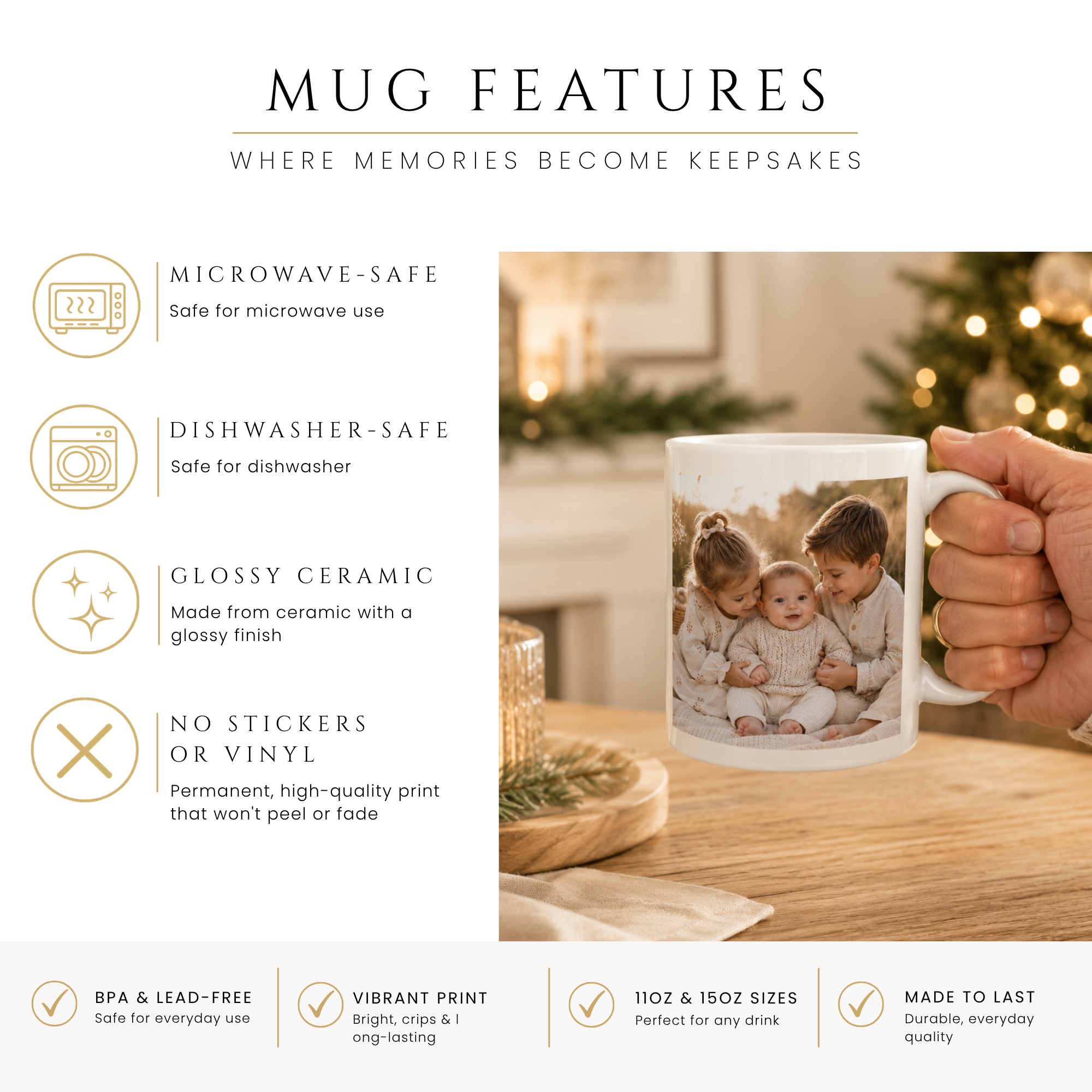 Close-up of the Christmas with grandkids photo design with personalized name