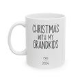 Personalized Christmas with grandkids photo mug for grandma or grandpa, front view
