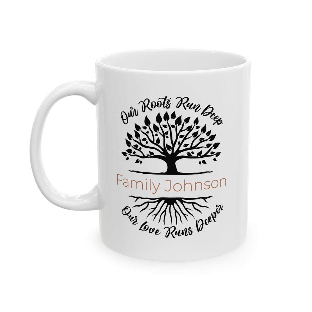 Personalized ceramic mug features — dishwasher and microwave safe