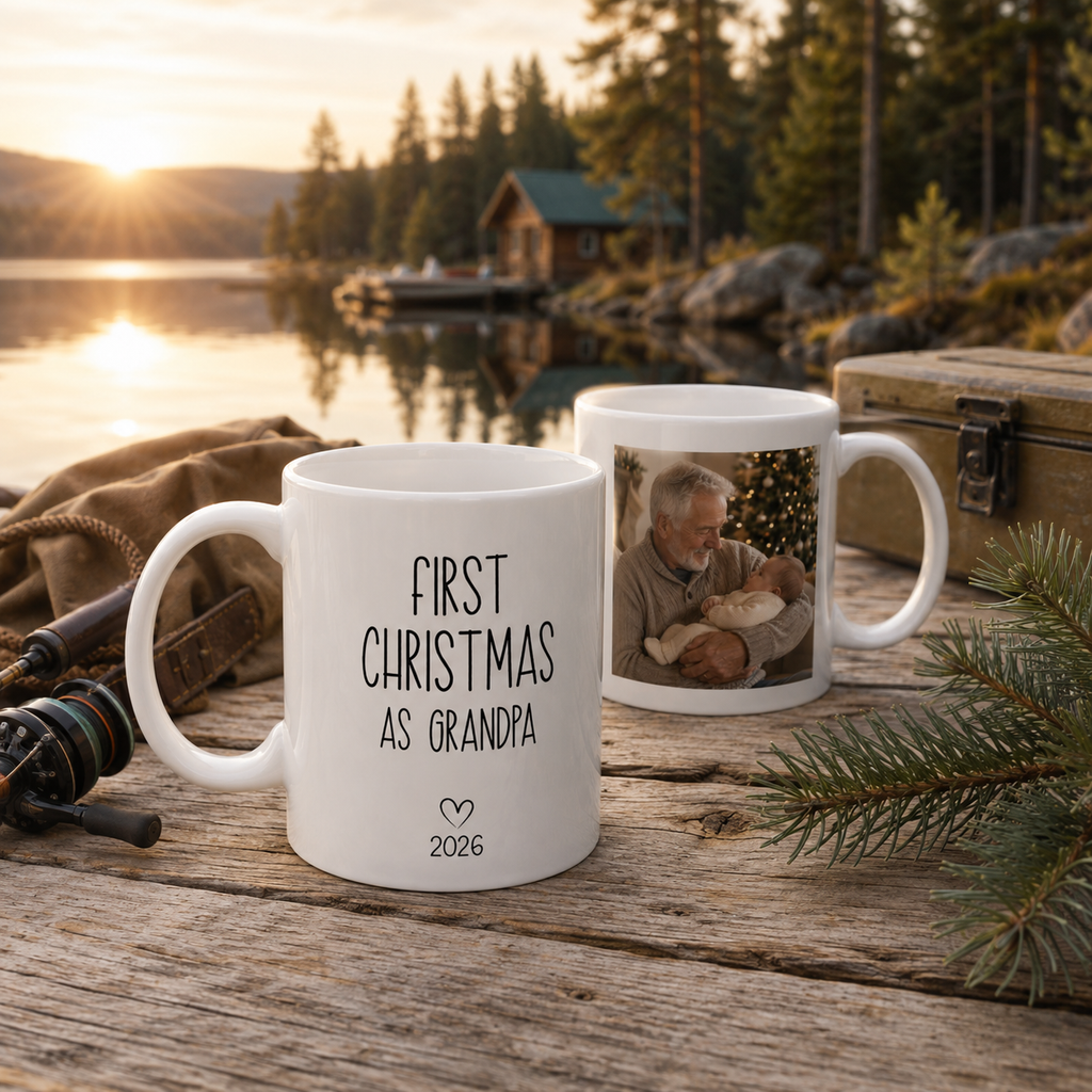 Personalized ceramic mug features — dishwasher and microwave safe