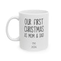 Personalized first Christmas new parents mug for new parents, front view