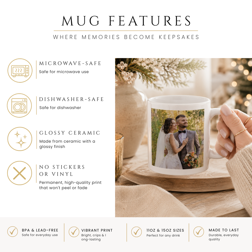 Close-up of the first Christmas married photo design with personalized name