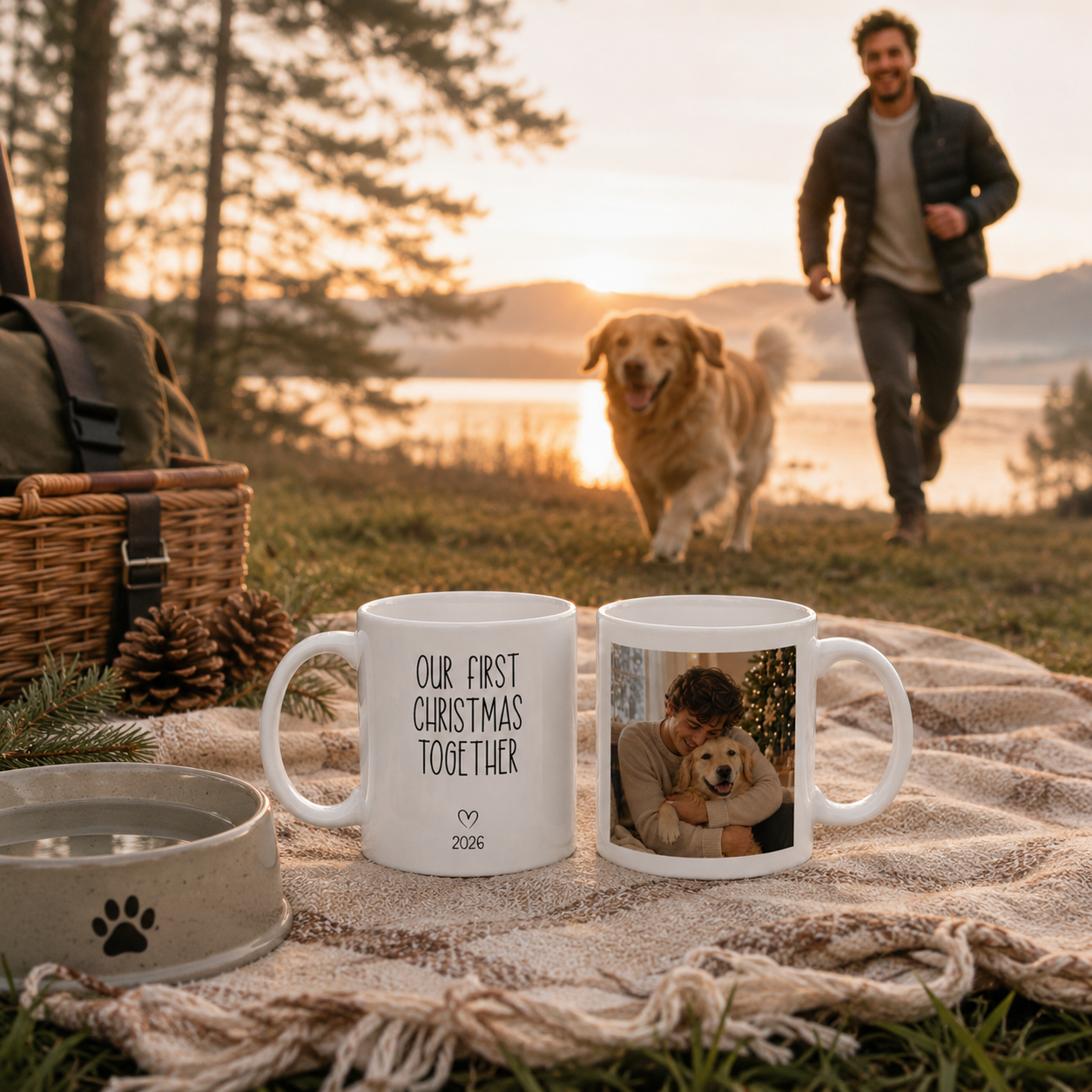 Personalized ceramic mug features — dishwasher and microwave safe