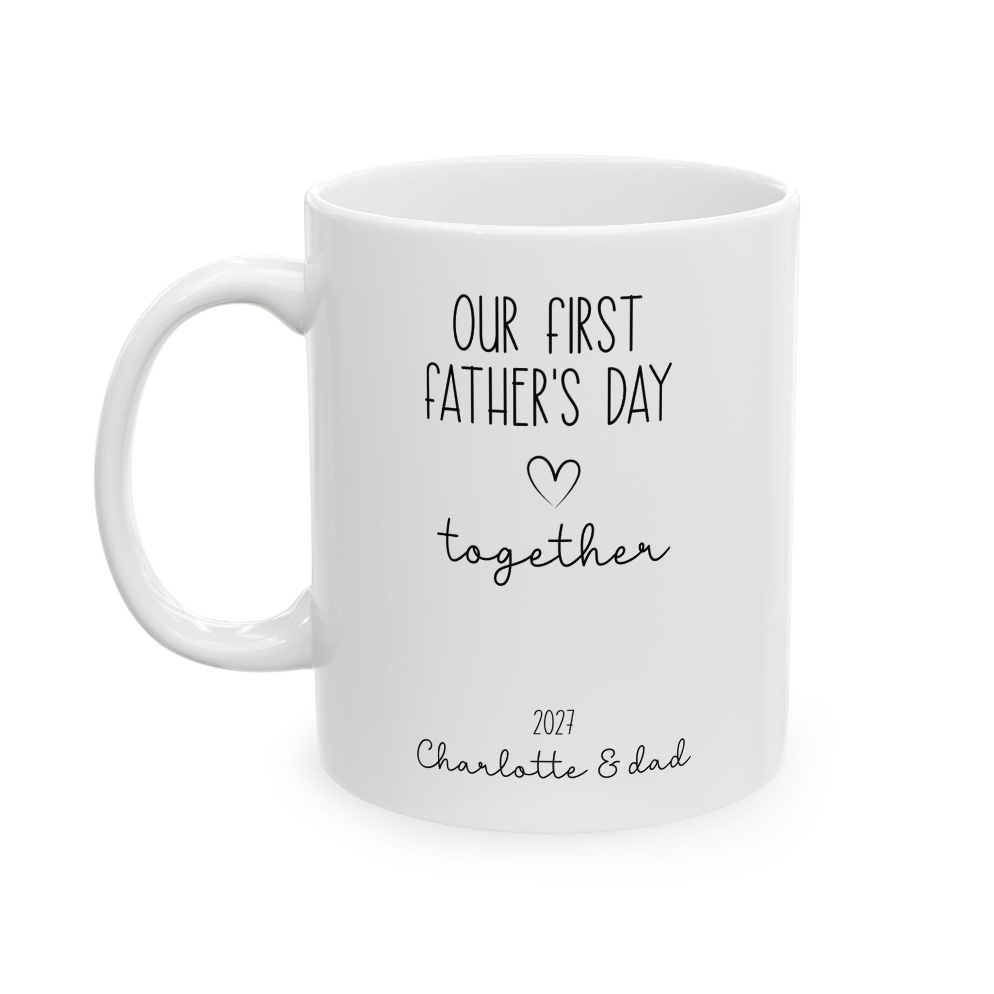 Personalized new dad photo mug for new dad, front view