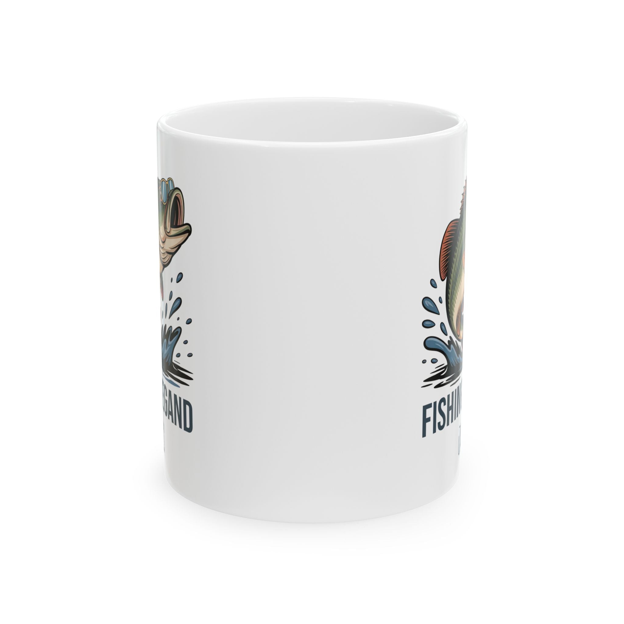 Personalized Fishing Legend bass mug held in hand