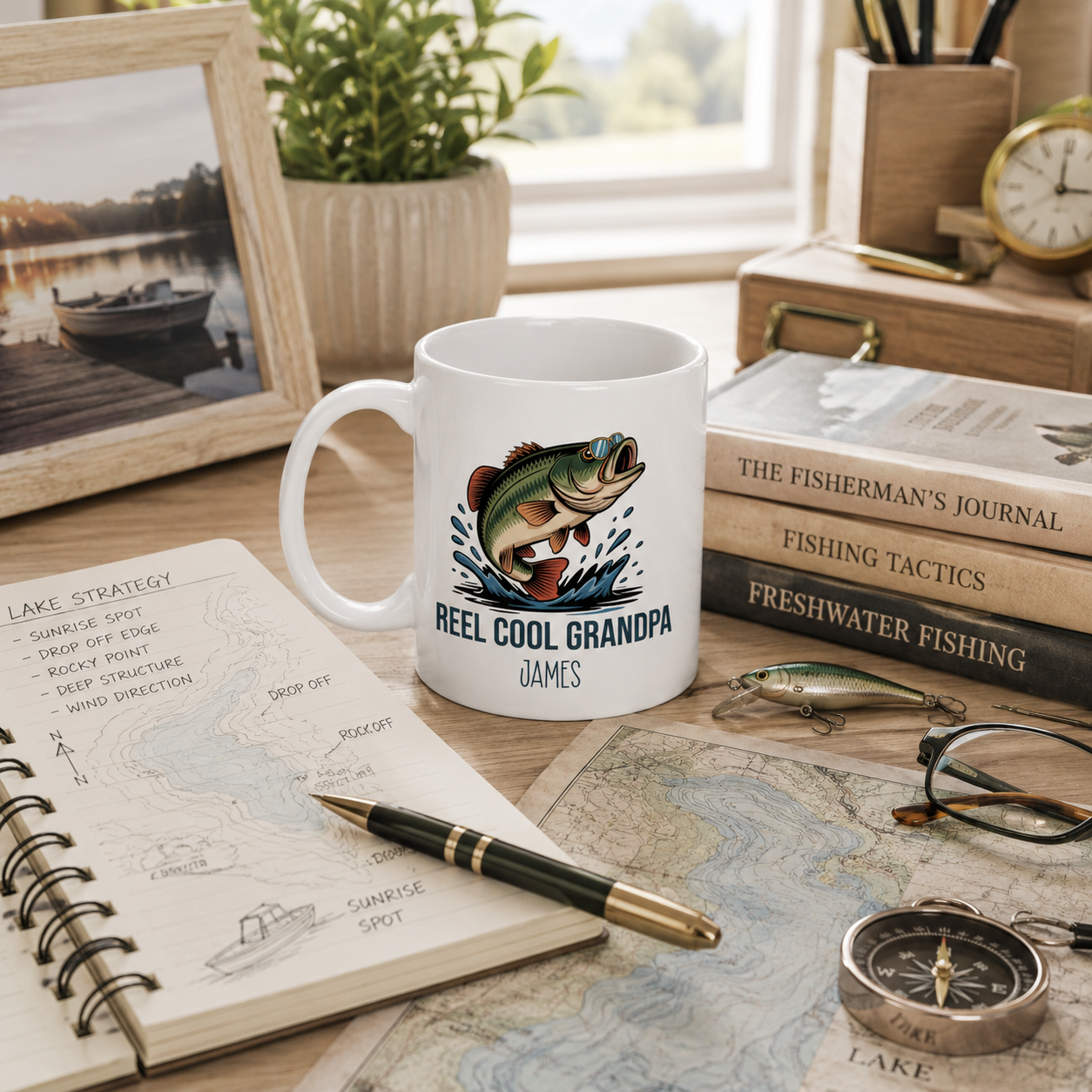 Personalized ceramic mug features — dishwasher and microwave safe