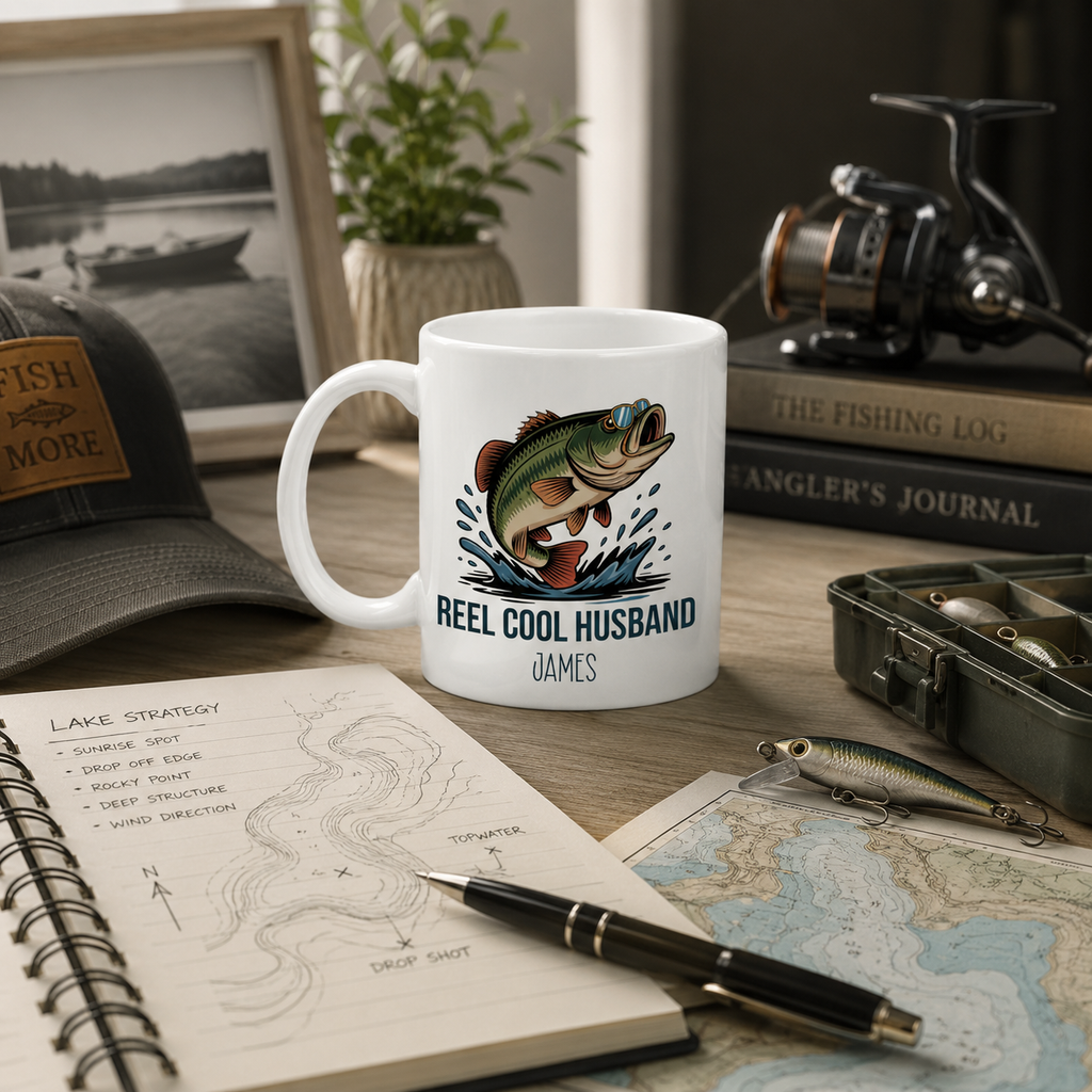 Personalized ceramic mug features — dishwasher and microwave safe