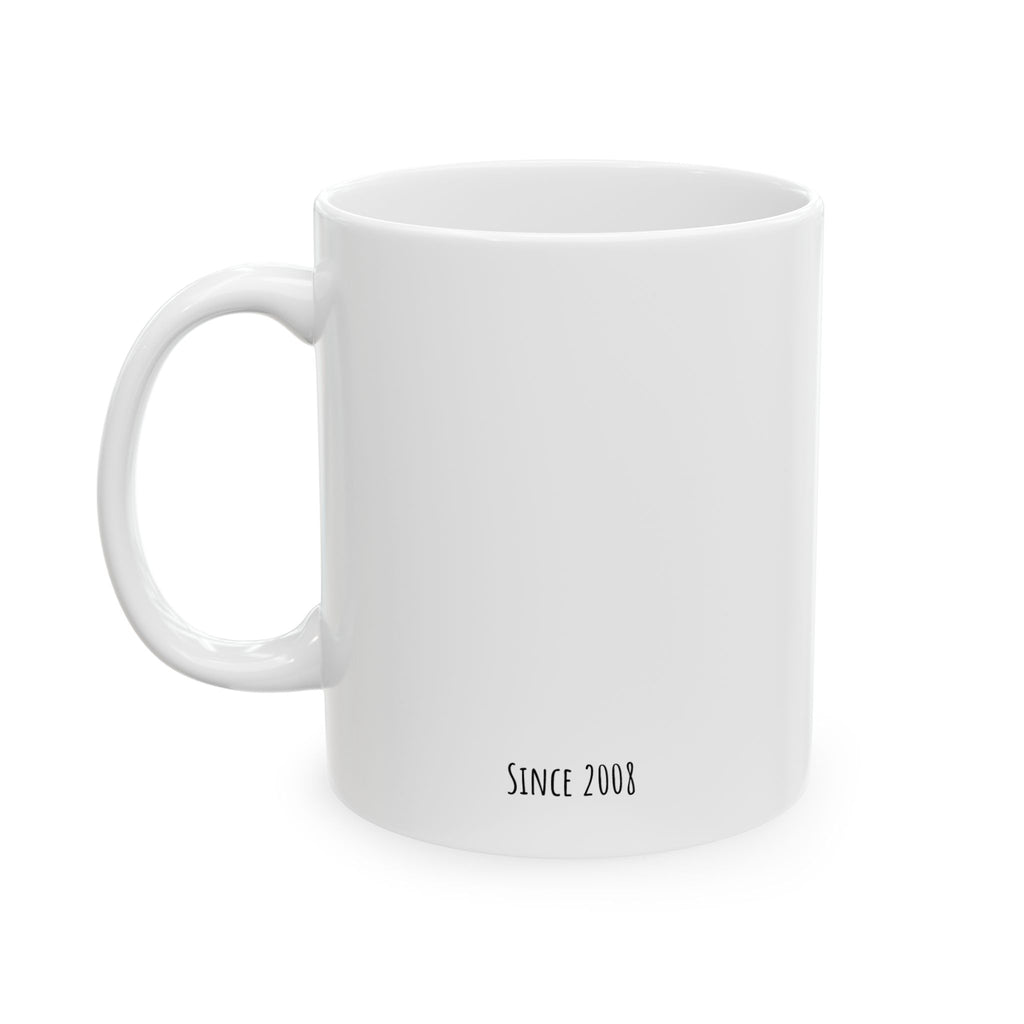 Personalized old friend quote mug displayed on a desk