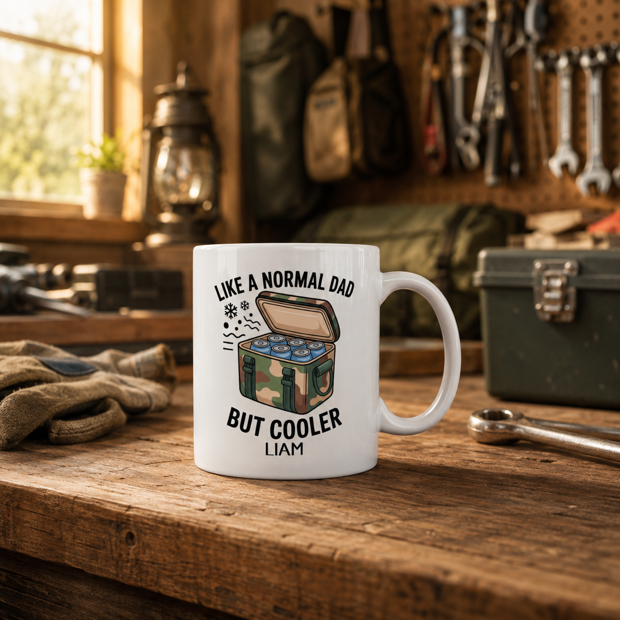 Personalized ceramic mug features — dishwasher and microwave safe