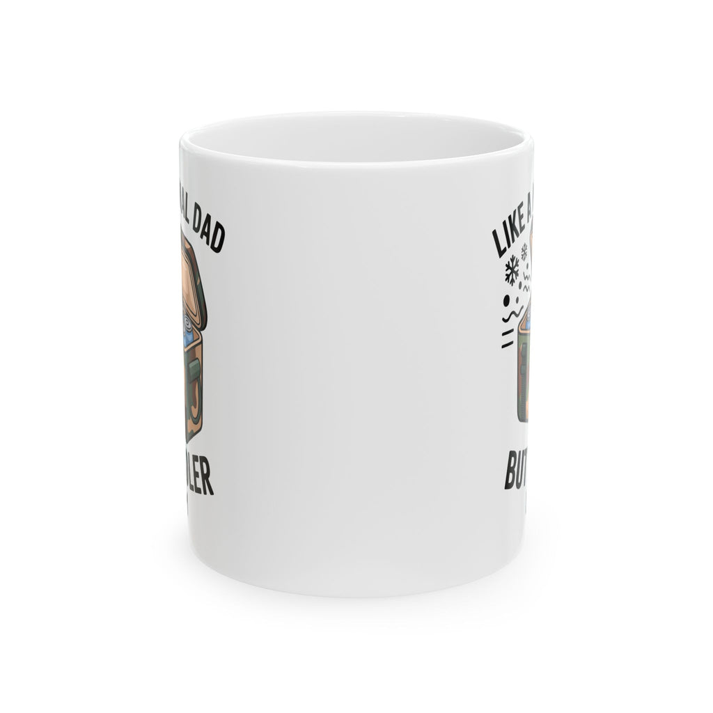 Personalized like a normal dad but cooler mug held in hand