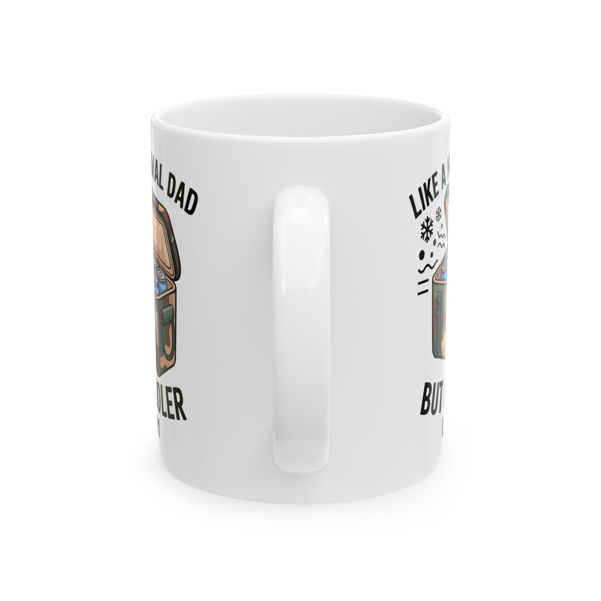Personalized like a normal dad but cooler mug shown on a table as a Father's Day gift