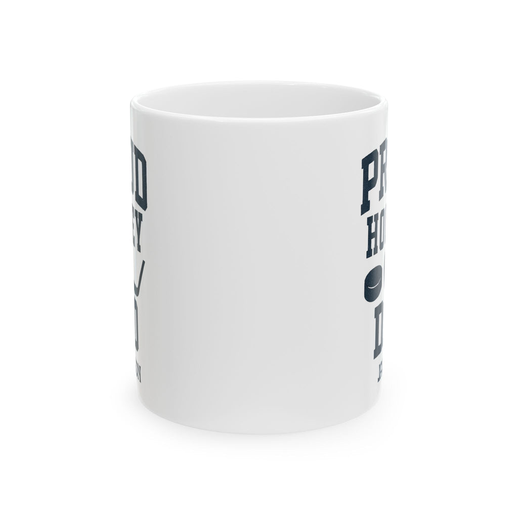 Personalized hockey mug held in hand