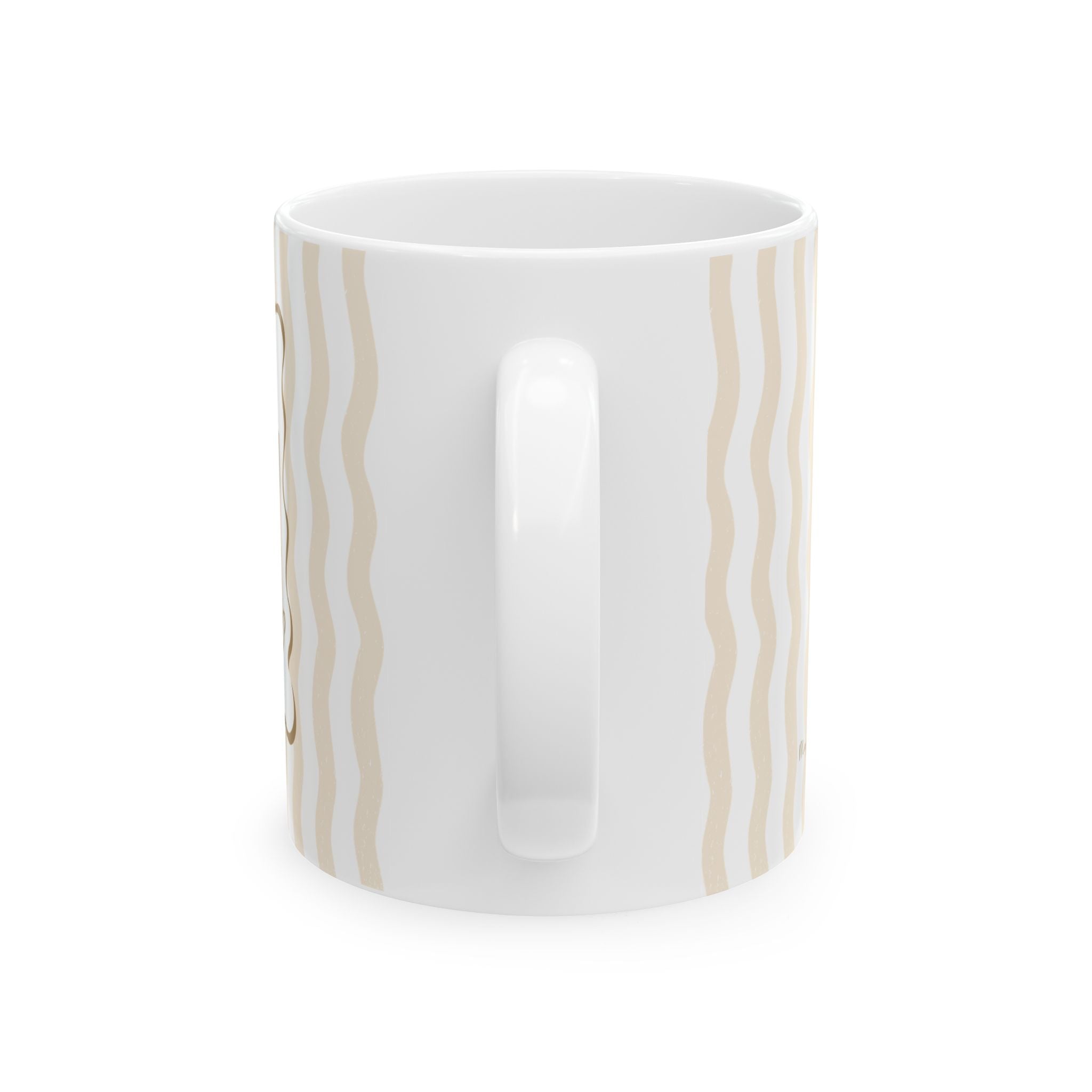 Personalized baby photo frame mug shown on a table as a Mother's Day gift