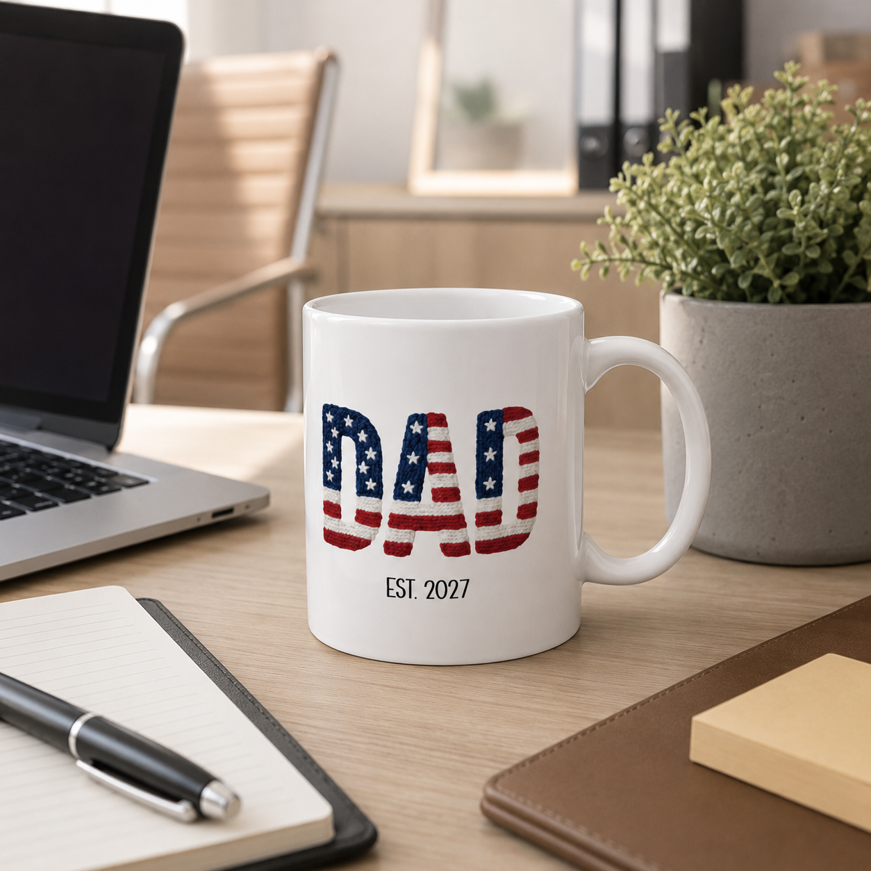 Personalized ceramic mug features — dishwasher and microwave safe