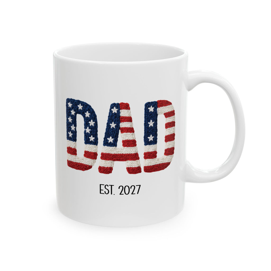 Personalized Americana new dad mug for new dad, front view