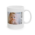Personalized new mom photo mug for new mom, front view