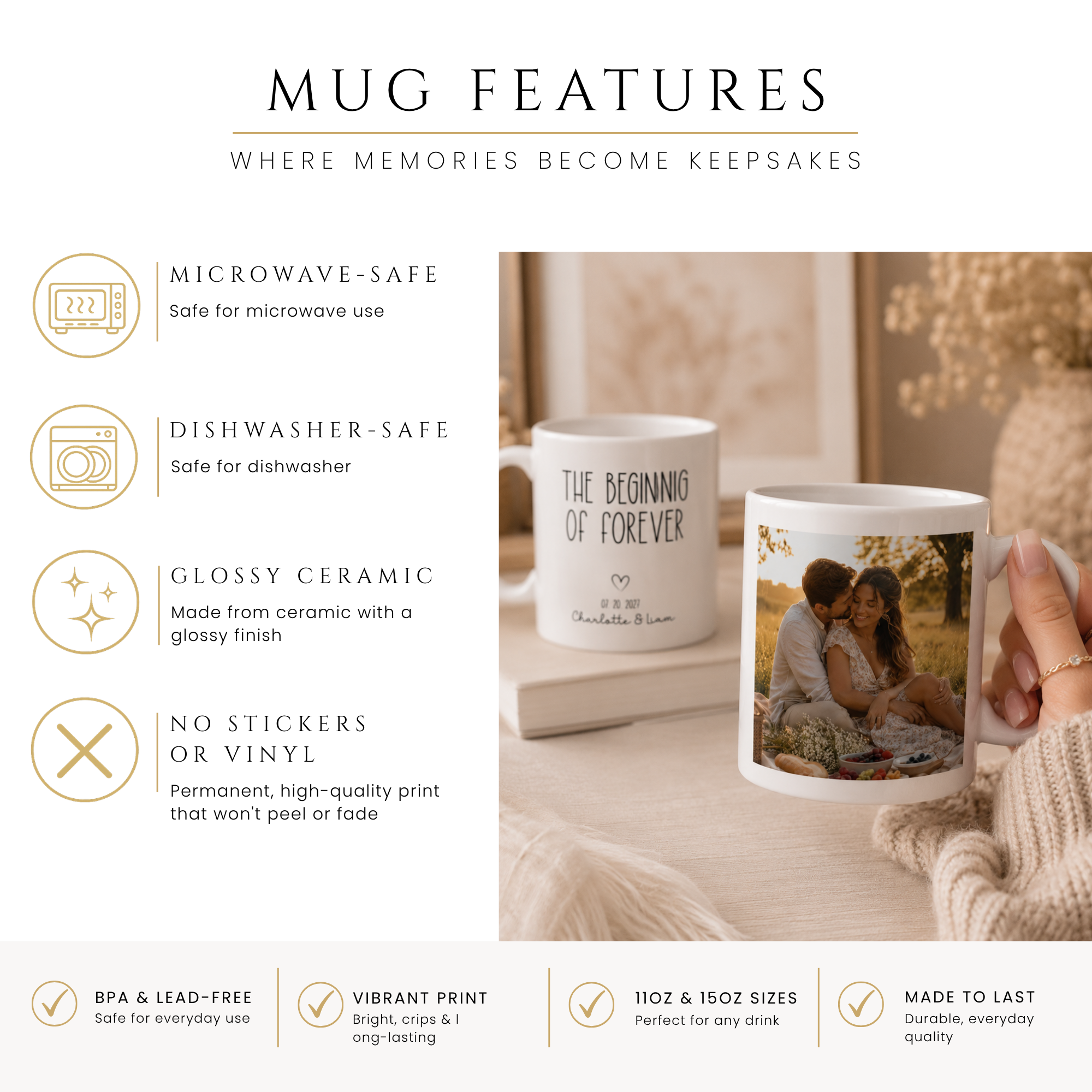 Close-up of the beginning of forever photo design with personalized name