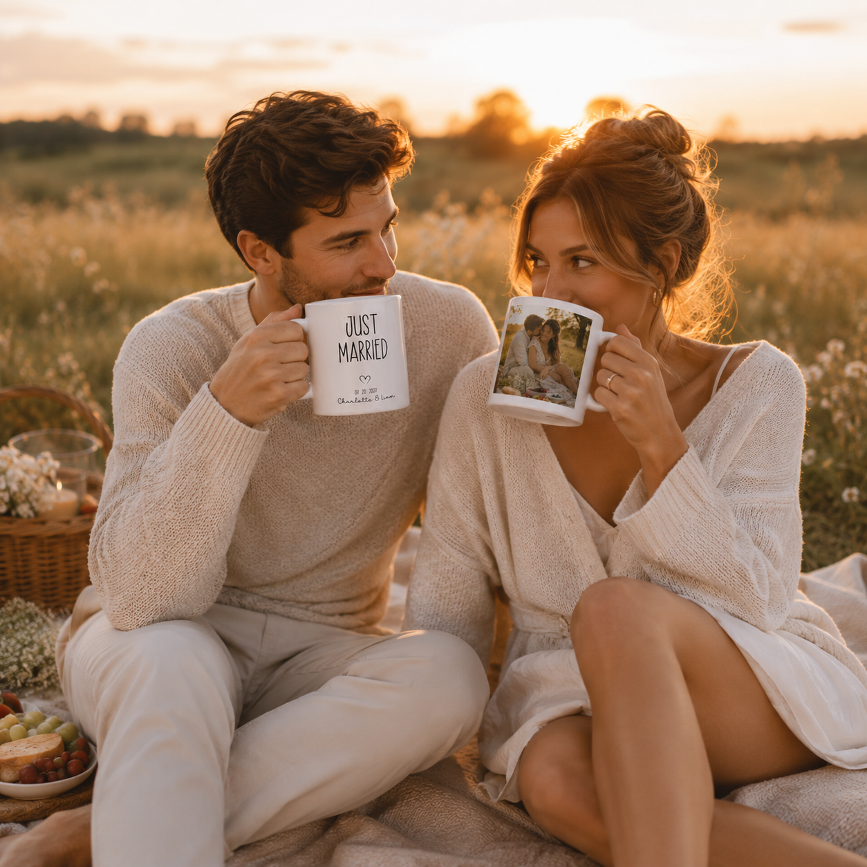 Personalized ceramic mug features — dishwasher and microwave safe