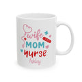 Personalized wife mom nurse mug for nurse, front view